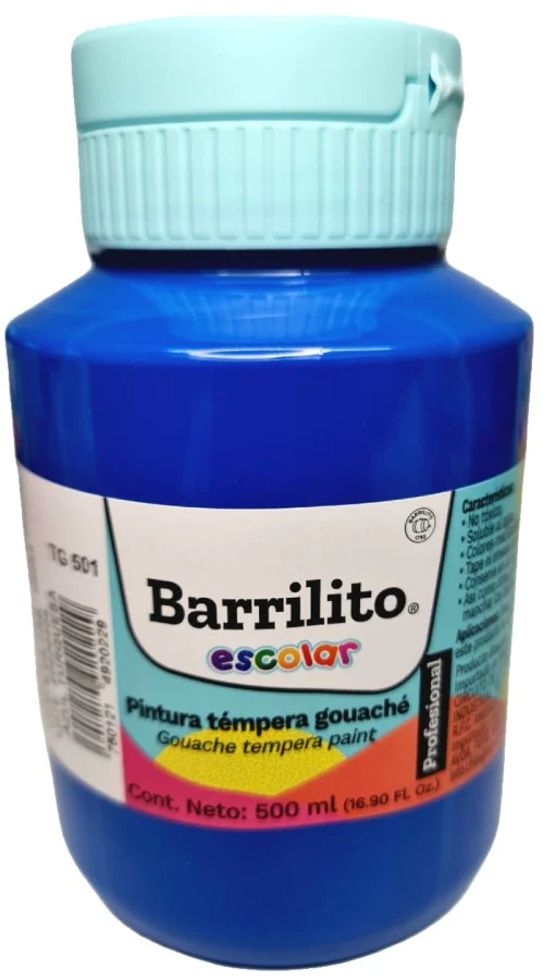Pintura Témpera Gouaché  500ml Barrilito® [Contenedor plástico] - Image 3