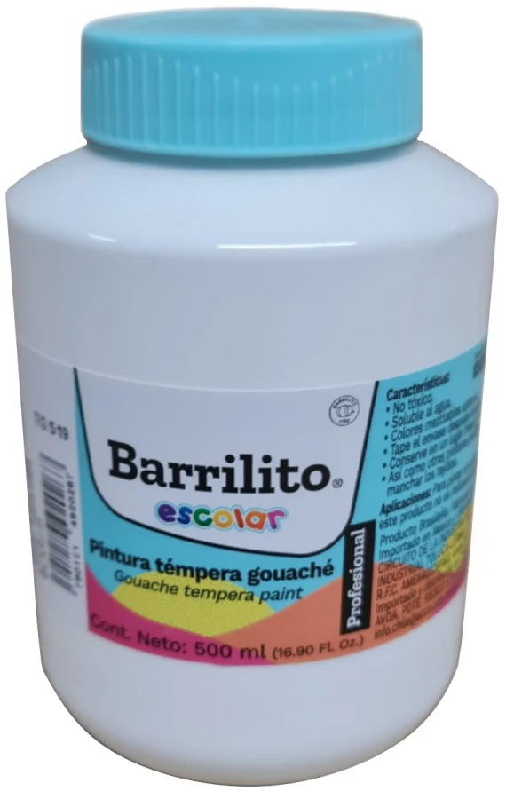 Pintura Témpera Gouaché  500ml Barrilito® [Contenedor plástico] - Image 4