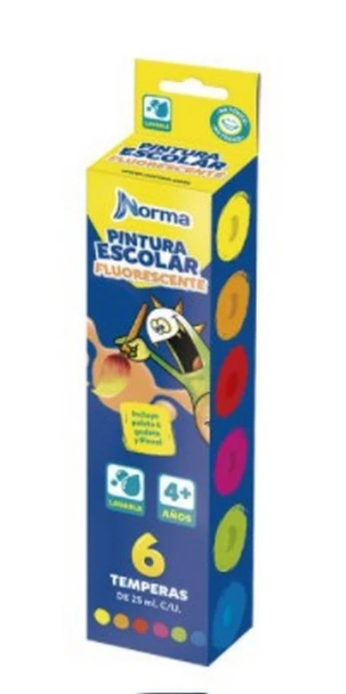 Pintura Témpera Norma Escolar Metalizada c/6 Fluorescente Norma® [Pieza] - Image 6