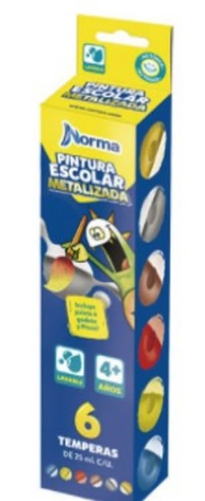 Pintura Témpera Norma Escolar Metalizada c/6 Fluorescente Norma® [Pieza] - Image 7