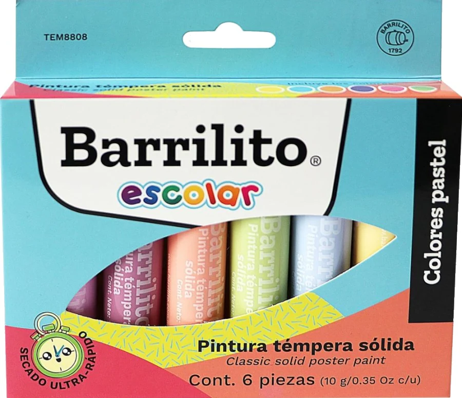 Pintura Témpera Solida  c/6 En Barra Barrilito® [Caja] - Image 3