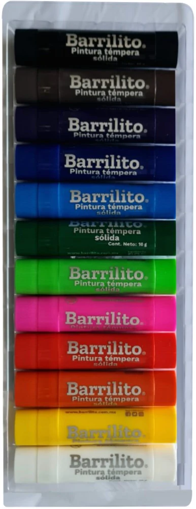 Pintura Témpera Solida En Barra Solida c/12 Colores Barrilito® TEM0590 [Paquete] - Image 2