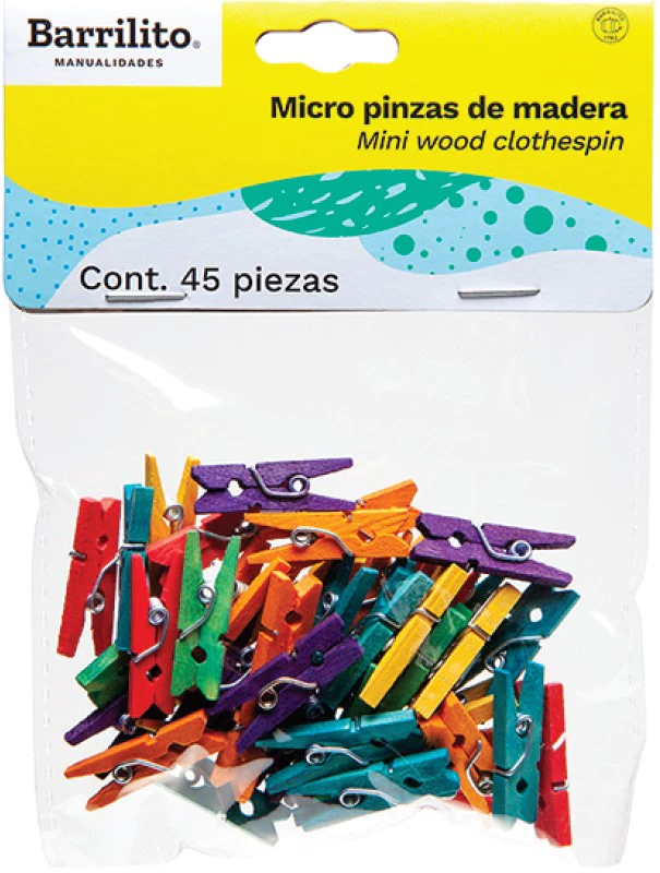 Pinzas Madera  c/45  Micro Barrilito® [Pieza]