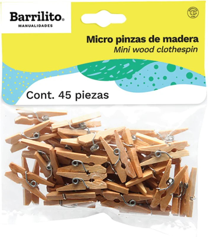 Pinzas Madera  c/45  Micro Barrilito® [Pieza] - Image 2