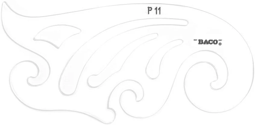 Pistola de Curvas Francesa P-11 Transparente 17×7.6cm Baco® TR007 [Pieza]