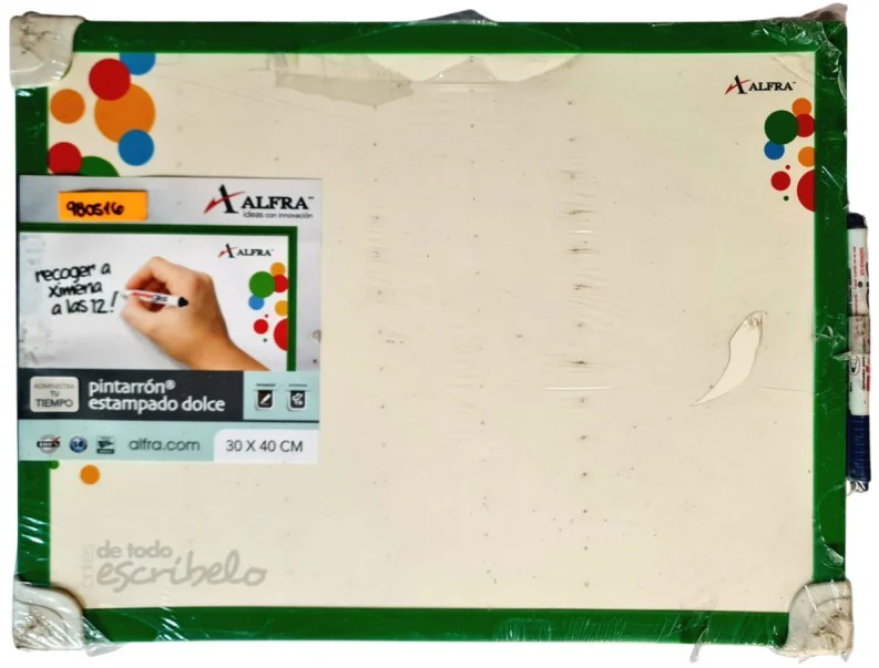Pizarrón Blanco Escolar Estampado Dolce 30×40cm Alfra® 4546 [Pieza]