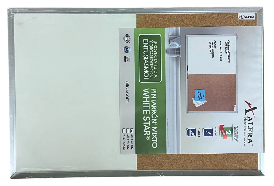 Pizarrón Mixto White Star Blanco-Corcho 40×60cm Alfra® 4841 [Pieza]