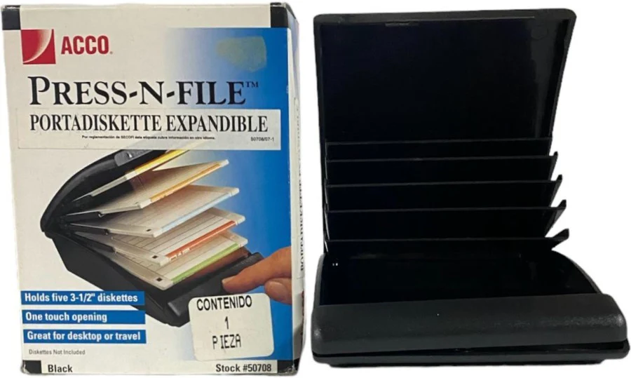 Porta Diskettes Plástico Expandible 3½" p/5 ACCO® 50708 [Pieza]