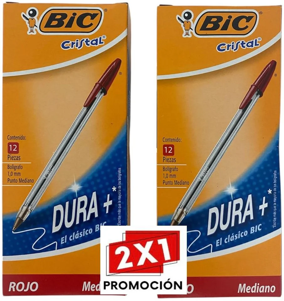 Promo2×1 Bolígrafo c/Tapa Dura+ Caja/12 Rojo Medio Bic® [Caja]