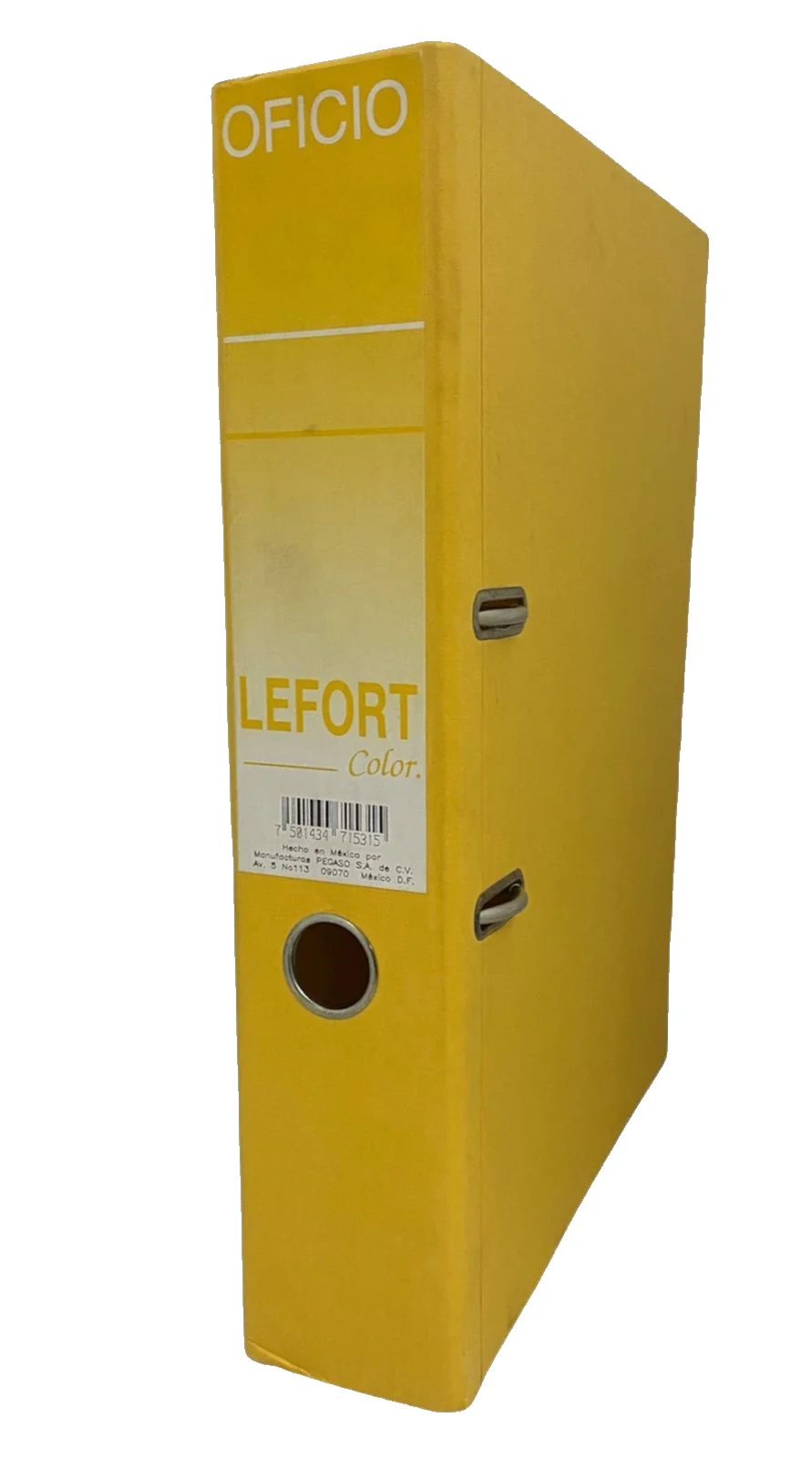 Registrador 2 argollas Color 2" Amarillo Oficio Lefort® [Pieza]