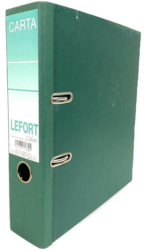 Registrador 2 argollas Color 2" Verde Carta Lefort® A-1330 [Pieza]