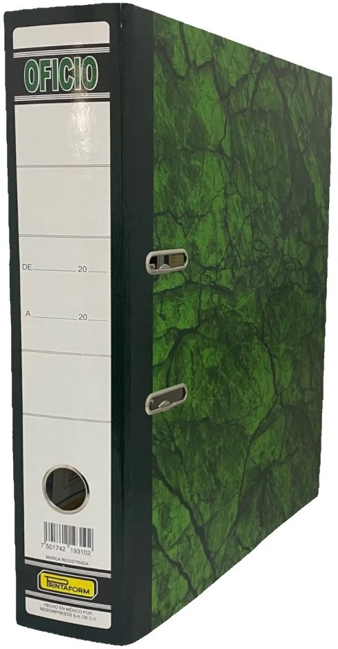 Registrador 2 argollas De Lujo 2" Verde Oficio Printaform® 7501742193294 [Pieza]