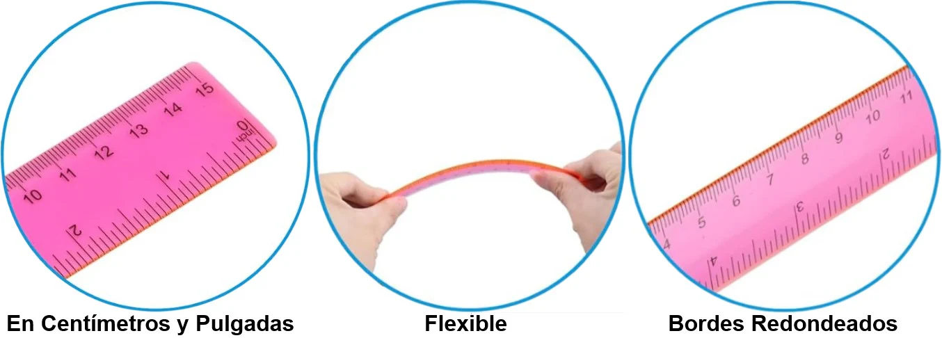 Regla Flexible Flex15 15cm Colores Transpa Garo® RF-15 [Pieza] - Image 2