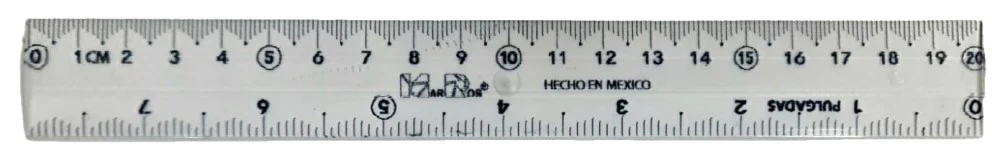 Regla Plástico Cristal 20cm Transparente MarRos® M.R. 240 [Pieza]