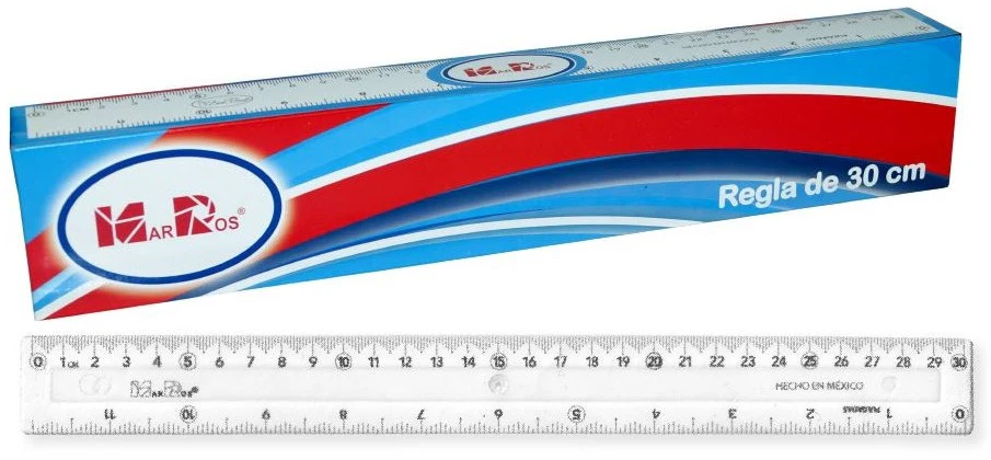 Regla Plástico Cristal 30cm Transparente MarRos® M.R. 120 [Pieza]