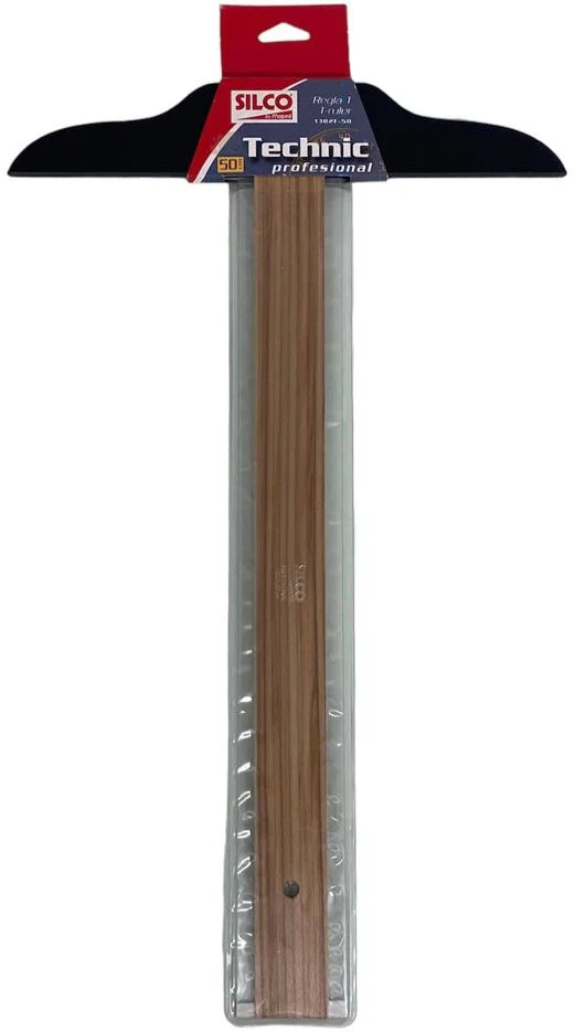 Regla "T" Profesional #1302 Fija Madera-Acrilic 50cm sin Graduar sin bisel Maped® 1302F-50 [Pieza]