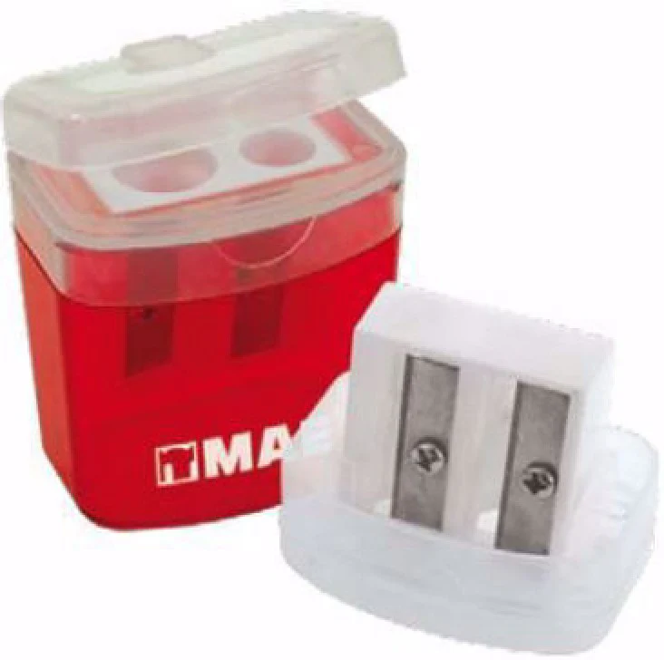 Sacapuntas de Plástico Doble Colores c/Deposito MAE® SPD-2G [Pieza]