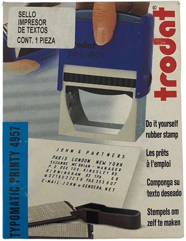 Sello Tinta Automática Printy c/2 Imprentillas 8 Líneas 63×43mm Trodat® 4957 [Pieza] - Image 2