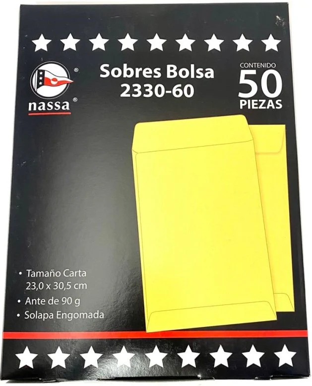 Sobre Bolsa 2330-60 caja c/50 60kg Ante 23×30.5cm Nassa® IA0295