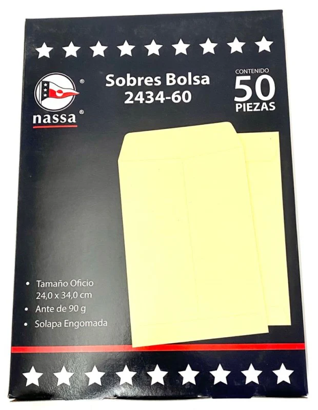 Sobre Bolsa 2434-60 caja c/50 60kg Ante 24×34cm Nassa® IA0297