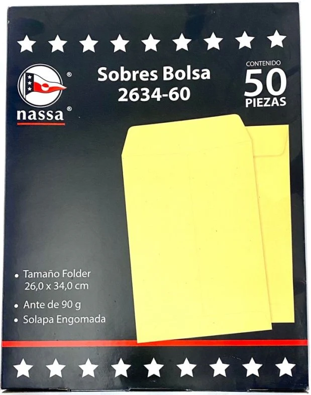 Sobre Bolsa 2634-60 caja c/50 60kg Ante 26×34cm Nassa® IA0299
