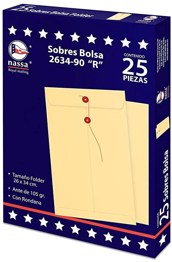 Sobre Bolsa c/Rondana 2634-80R caja c/25 80kg Ante 26×34cm Nassa® IA0306