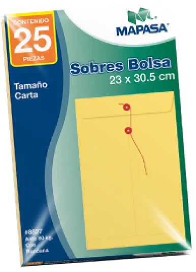 Sobre Bolsa c/Rondana Carta 105g psck c/25 80kg Ante 23×30.5cm Mapasa® IA0189 [Paquete]
