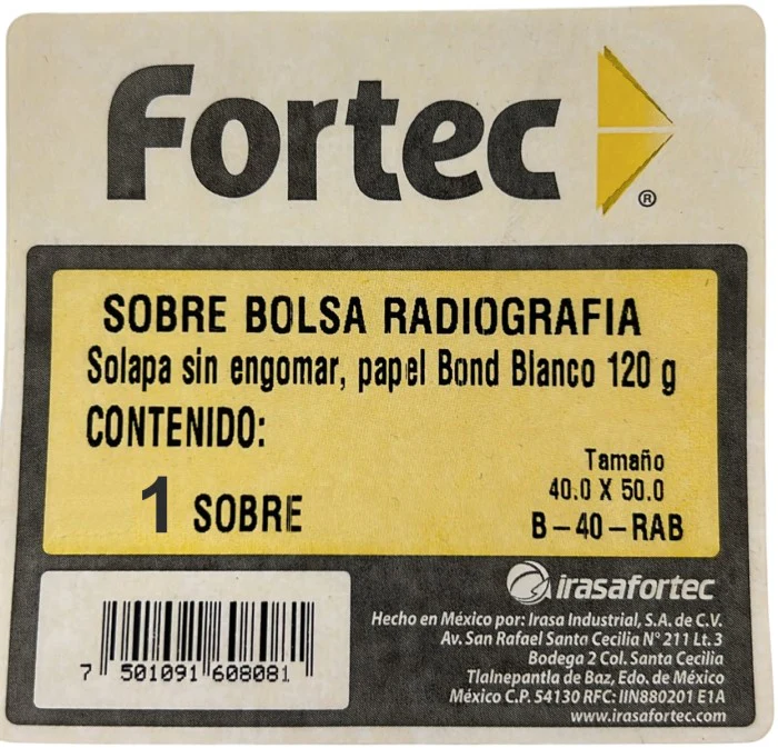 Sobre Bolsa Radiografía B-40 120g Blanco 40×50cm Irasa® [Sobre] - Image 2