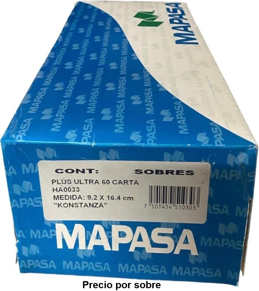 Sobre c/Ventana Plus Ultra C. 60kg Blanco Bond Carta 6¾ Mapasa® HA0033 [Sobre] - Image 3