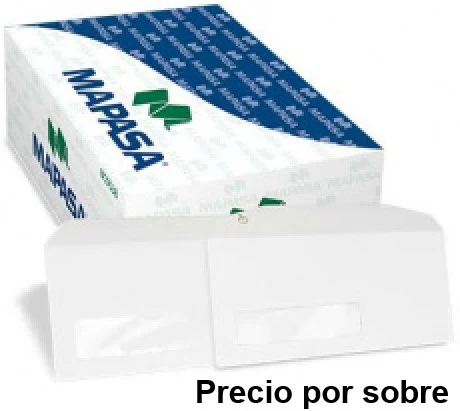 Sobre c/Ventana Plus Ultra C. 60kg Blanco Bond Oficio 10 Mapasa® HA0048 [Sobre]