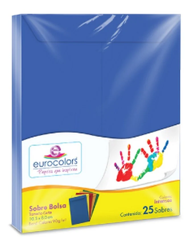 Sobre Eurocolors  B  23×30.5cm Bolsa Carta pack c/25 eurocolors [Caja]