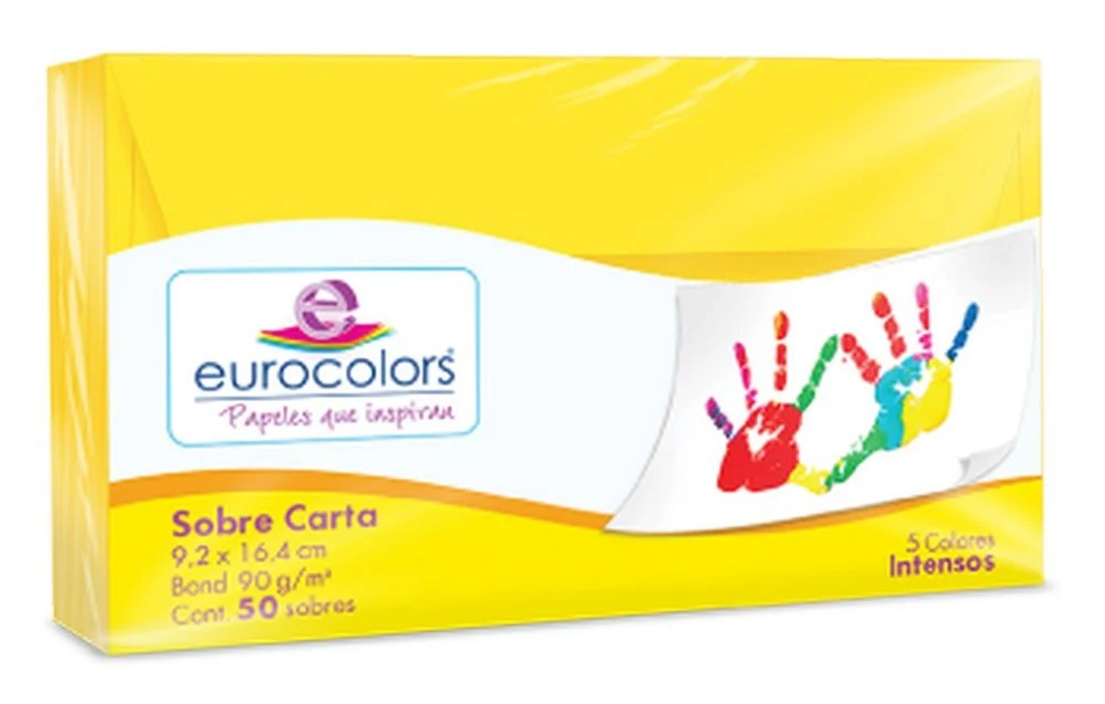 Sobre Eurocolors  C  9.2×16.4cm Carta pack c/50 eurocolors [Caja] - Image 2