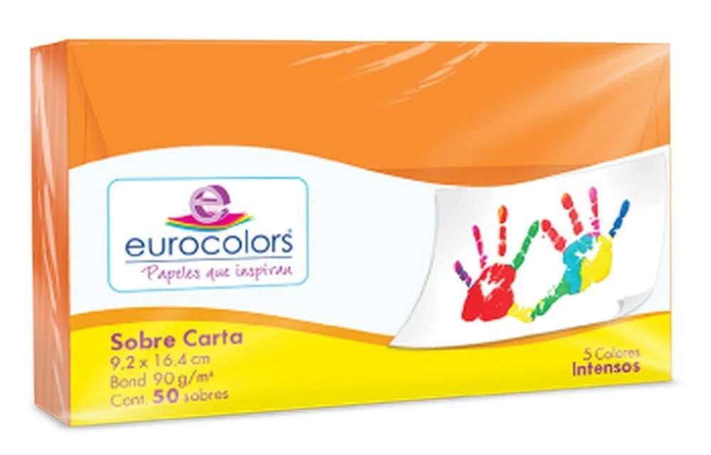 Sobre Eurocolors  C  9.2×16.4cm Carta pack c/50 eurocolors [Caja] - Image 4