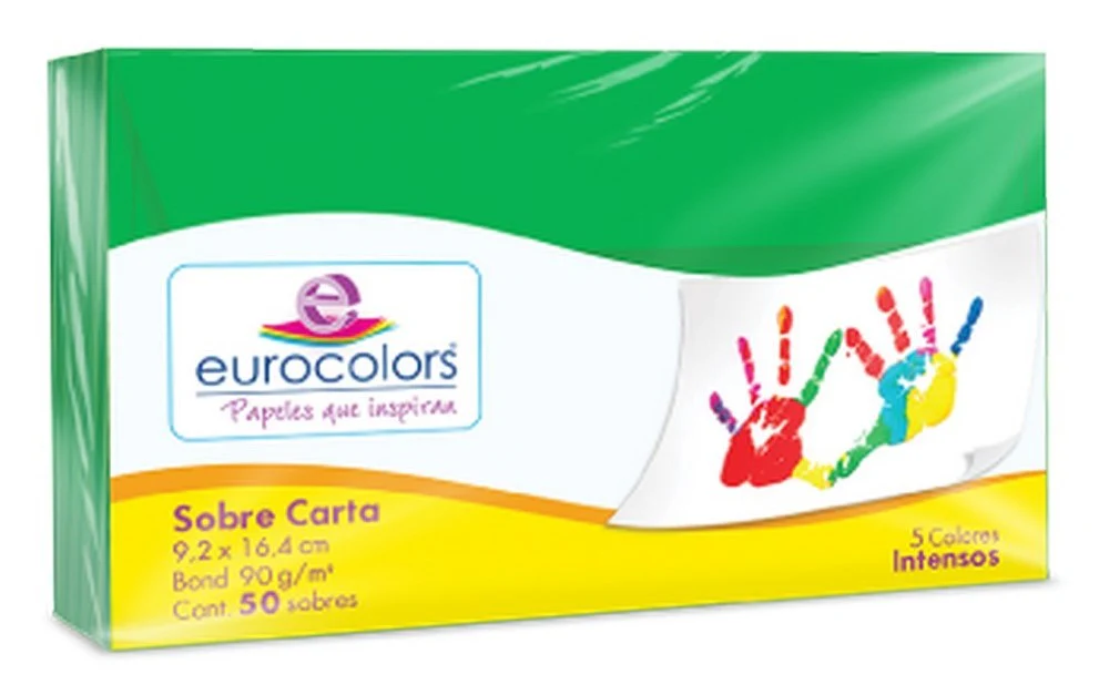 Sobre Eurocolors  C  9.2×16.4cm Carta pack c/50 eurocolors [Caja] - Image 5