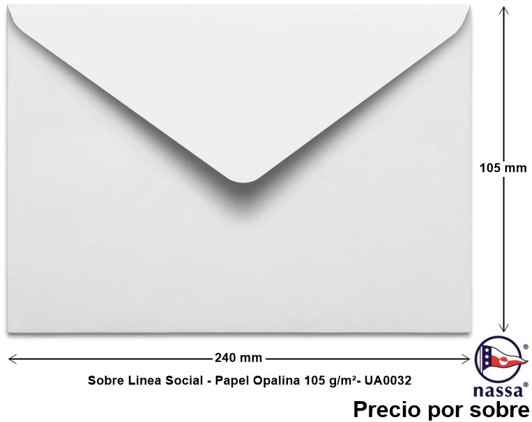 Sobre Linea Social Opalina Blanco 105×240mm Nassa® UA0032 [Sobre]