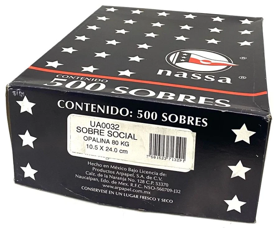 Sobre Linea Social Opalina Blanco 105×240mm Nassa® UA0032 [Sobre] - Image 2