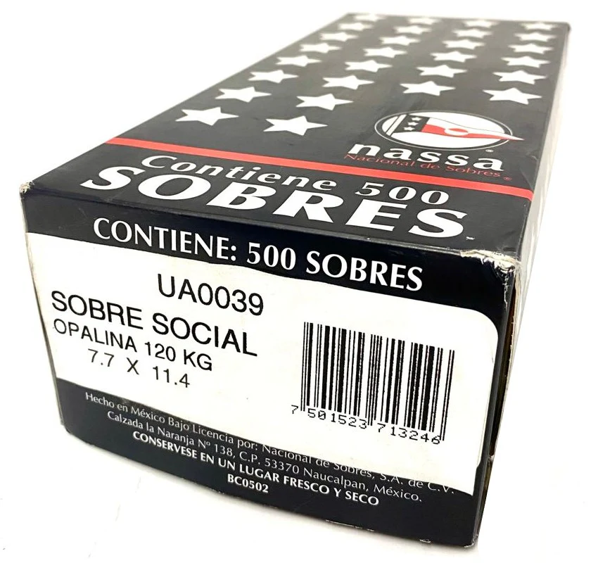 Sobre Linea Social Opalina Blanco 77×114mm Nassa® UA0039 [Sobre] - Image 2