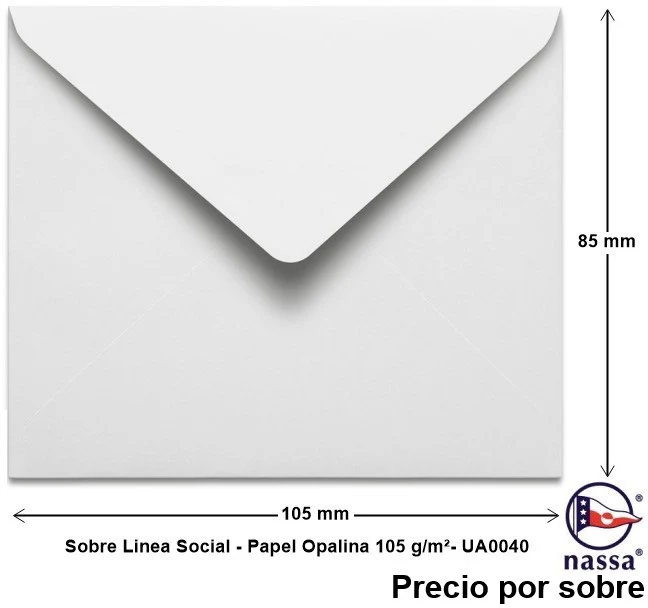 Sobre Linea Social Opalina Blanco 85×105mm Nassa® UA0040 [Sobre]