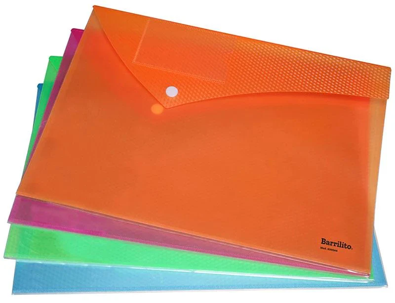 Sobre p/DocumentoPlástico Horizontal c/Broche ColoresTransluz Carta Barrilito® 8200A4 [Pieza]