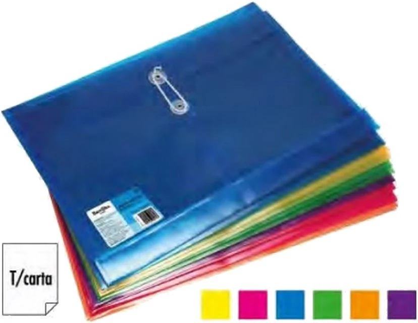 Sobre p/DocumentoPlástico Horizontal c/Hilo ColoresTransluz Carta Barrilito® 115A4H. [Pieza]