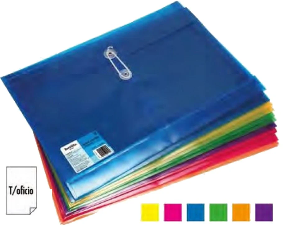 Sobre p/DocumentoPlástico Horizontal c/Hilo ColoresTransluz Oficio Barrilito® 120FCH. [Pieza]