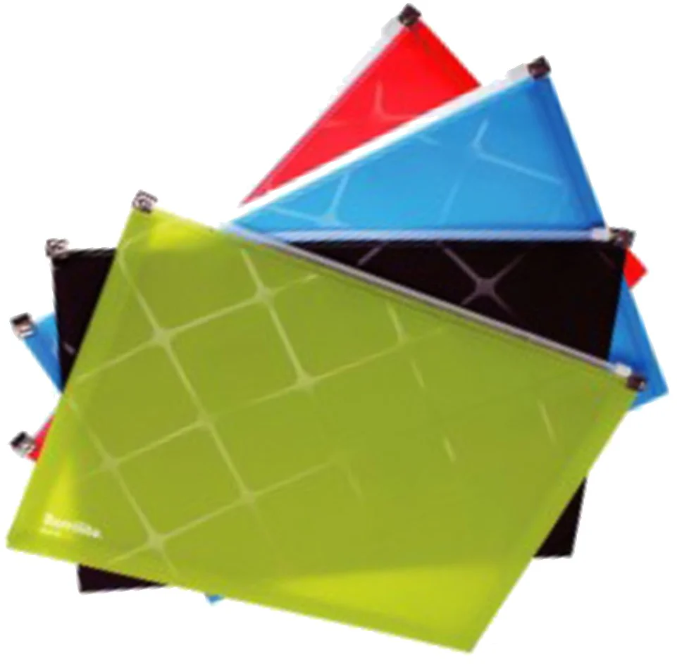 Sobre p/DocumentoPlástico Horizontal c/Zipper ColoresTransluz Oficio Barrilito® Q11 [Pieza]
