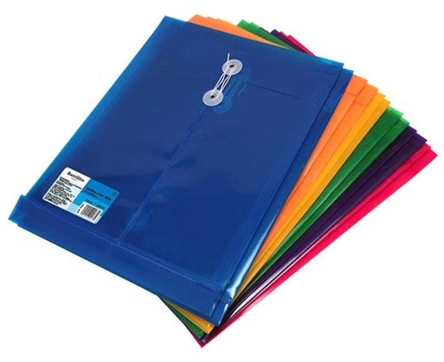 Sobre p/DocumentoPlástico Vertical c/Hilo ColoresTransluz Carta Barrilito® 115A4V. [Pieza]