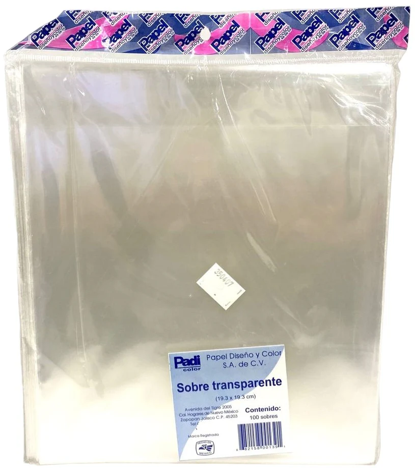 Sobre Polipropileno c/Fue B a c/100 19.3×19.3 Padi® 139 [Pieza]