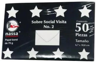 Sobre tarjeta de Visita #2 c/50 Blanco Bond 6.1×9.5cm Nassa® HA0058 [Paquete] - Image 2