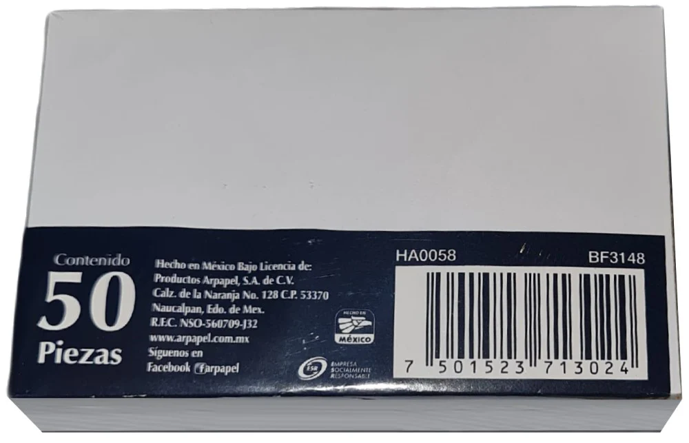 Sobre tarjeta de Visita #2 c/50 Blanco Bond 6.1×9.5cm Nassa® HA0058 [Paquete] - Image 3