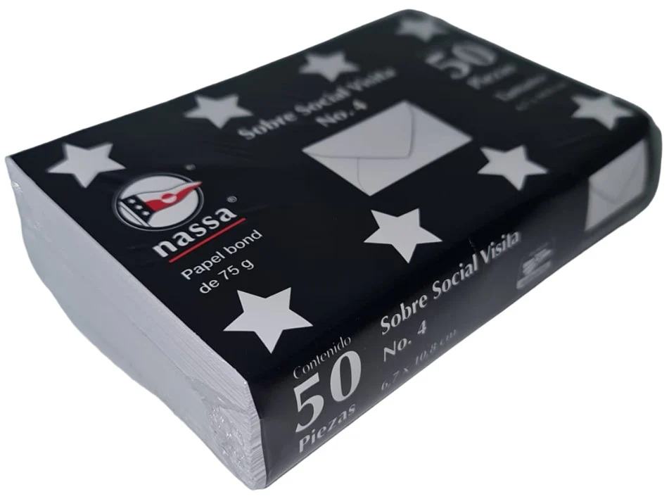 Sobre tarjeta de Visita #4 c/50 Blanco Bond 6.7×10.8cm Nassa® HA0060 [Paquete] - Image 2