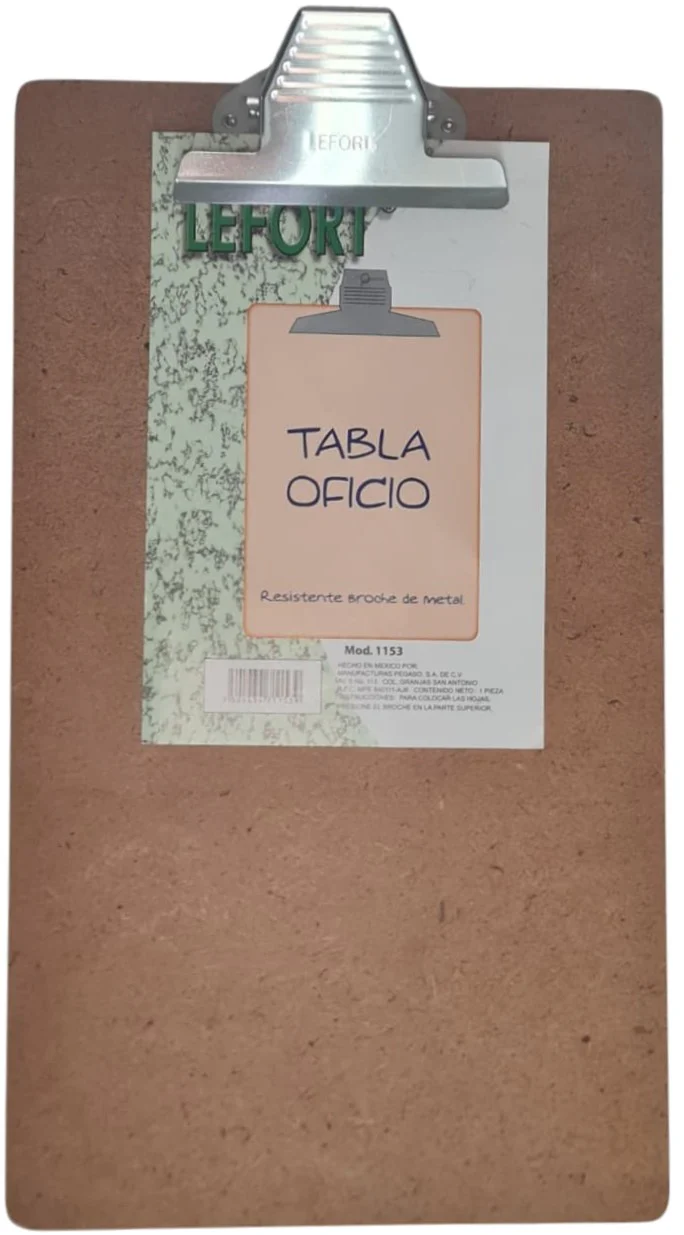 TablaAgarraPapel Fibracel  Madera Broche Placa Metal Lefort® [Pieza] - Image 4