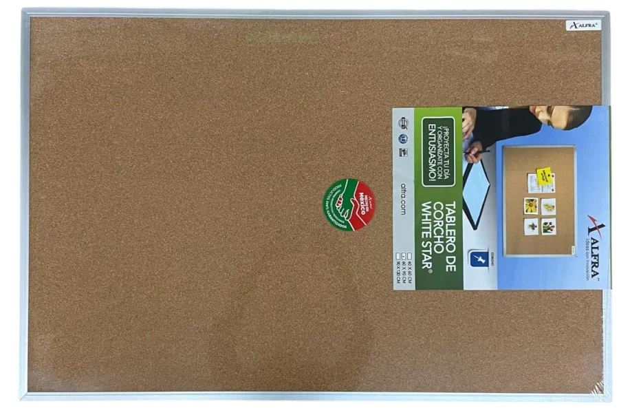 Tablero de Corcho White Star 60×90cm Alfra® [Pieza]