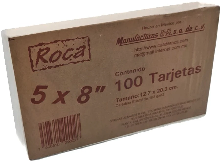 Tarjeta Índice Blanca Rayada  c/100 8-A® [Paquete]
